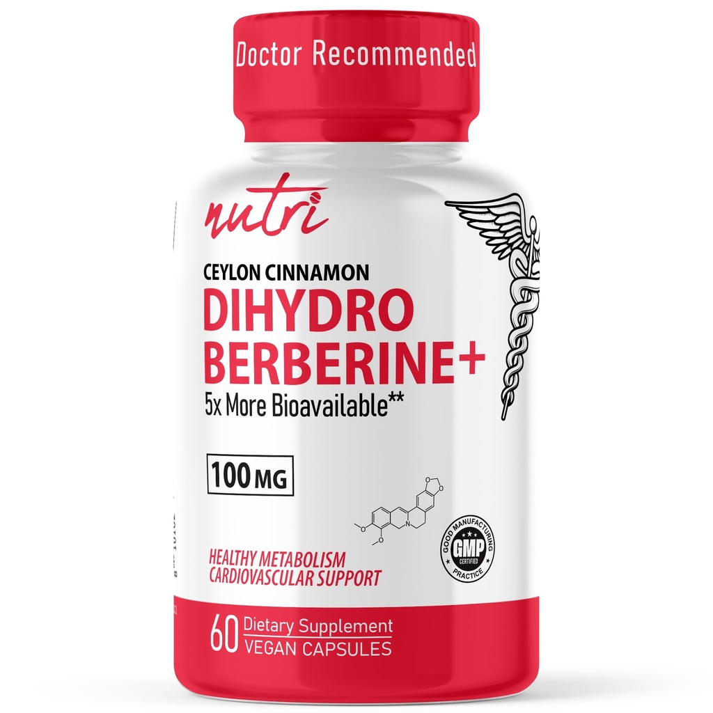 Naturens fusioner Dihydroberberin Supplement 100mg 60 kapsler - med Ceylon kanel - 5X mer effektiv enn vanlig Berberine HCL