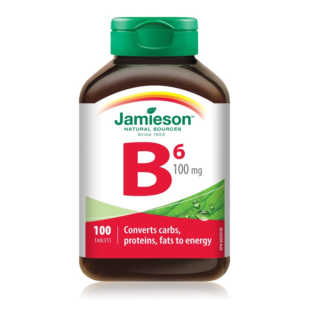 Jamieson Vitamin B6 (Pyridoxin) 100 mg, 100 faner