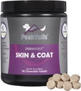 Kala Helse PeakTails Hud & Coat støtte for hunder – 90 Chewable tabletter med MSM, Fish Oil, Omega-3 & Omega-6 – støtter sunn hud, skinnende Coat