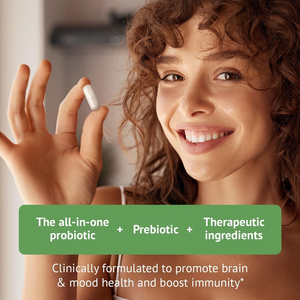 Brain Supplement for minne, hjerne tåke, fokus, Mood & Konsentrasjon & Kognitiv funksjon - Lions Mane Supercharged med Ginkgo Biloba & To Probiotiske Strains (180 greve - 3 måneders Supply)