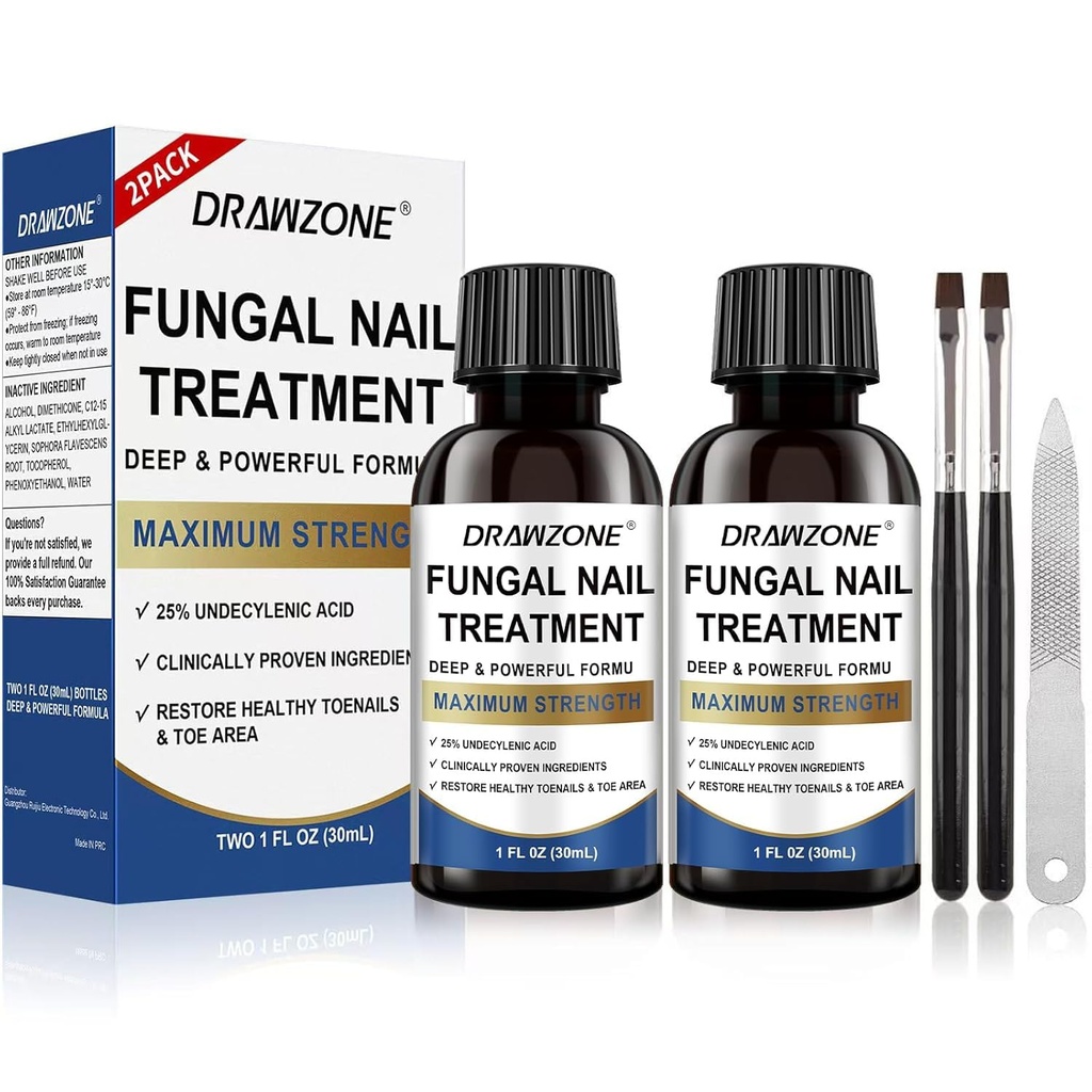 Toenail Fungus Behandling Ekstra styrke med 25% Udecylenic Acid, Inngrodd tåneil behandling, negle reparasjon, Fungus neglebehandling, gul tåneil, Skadet neglefot sopp behandling ekstra styrke