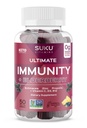 SUKU Vitaminer - Ultimate Immunitet - Elderberry Echinacea og Propolis Gummier for immun støtte, lett å Chew - Ikke GMO, Gluten sukkerfri - Pomegranate Lime Flavored Gummy vitaminer, 50 greve