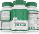 Mind Bliss Brain Supplement: 40-ingredent minne, fokus og klarhet vitaminer, energiøkning og nootropisk støtte med DMAE, 60 piller