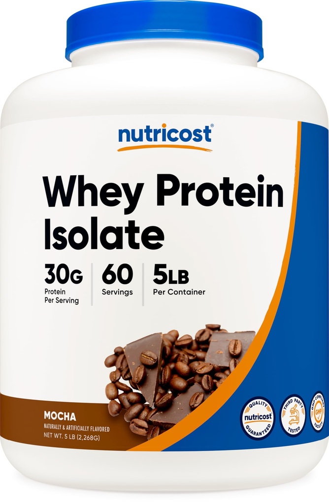 Nutricost Whey Protein Isolate (Mocha) 5LBS - Glutenfri og ikke-GMO