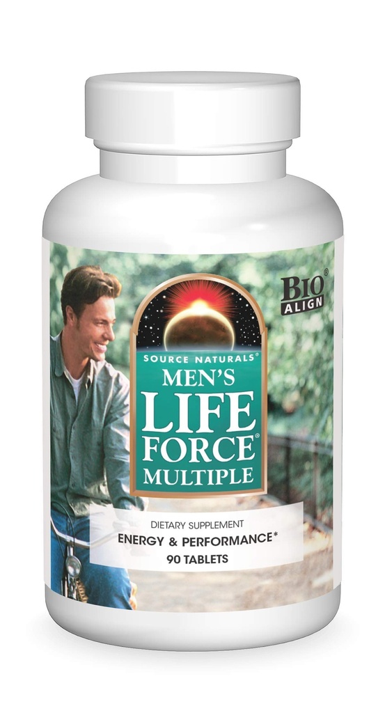 Kilde Naturals Mens Life Force Multi Daily Multivitamin & Immune Helse Supplement - 13 essensielle vitaminer, næringsstoffer og mineraler - 180 tabletter
