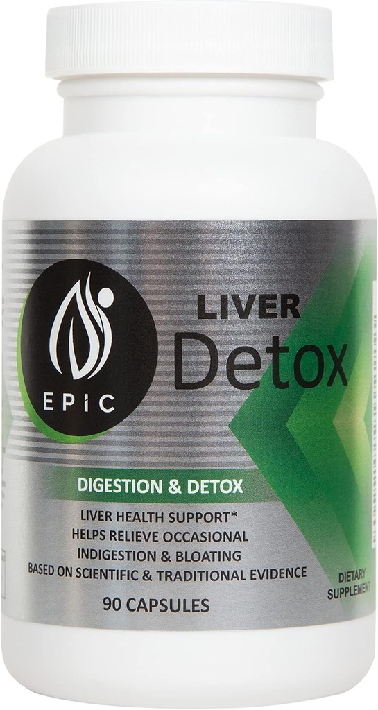 Maksimal støtte med episk svart etikett Liver Detox Diett Supplement - 90 kapsler pakket med naturlige ingredienser som Artichoke Extract, Melk Thistle, Turmeric, jern og kalsium