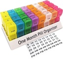 Månedlig Pill Organizer 2 ganger om dagen, 30 dager en måned pille boks AM / PM, ukentlig Pill Holder Pill tilfelle for vitaminer, fiskeolje, kosttilskudd og medisinering