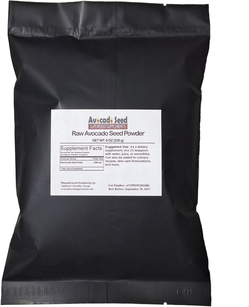 Raw Avocado Seed Granules 8 Ounces - Antioksidanter, Fiber, Kolesterol, Heart Helse,Skin Care-Made i USA-Original Produsent