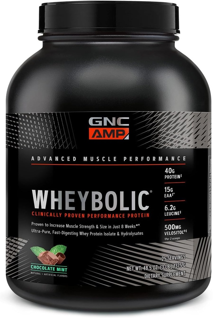 GNC AMP Wheybolic - Sjokolade Mint (25 Serveringer)