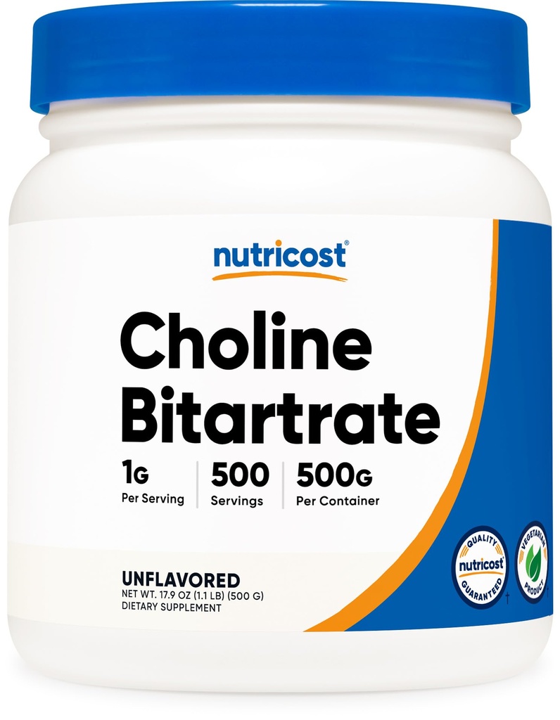 Nutricost Pure Choline Bitartrat pulver 500 gram