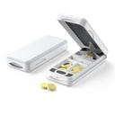 Pill Cutter med automatisk senterering enhet, aluminium piller splitter med 316L rustfritt Blade, ekte skinn saken, profesjonell piller splitter for å skjære små piller eller store piller (plastisk, hvit)