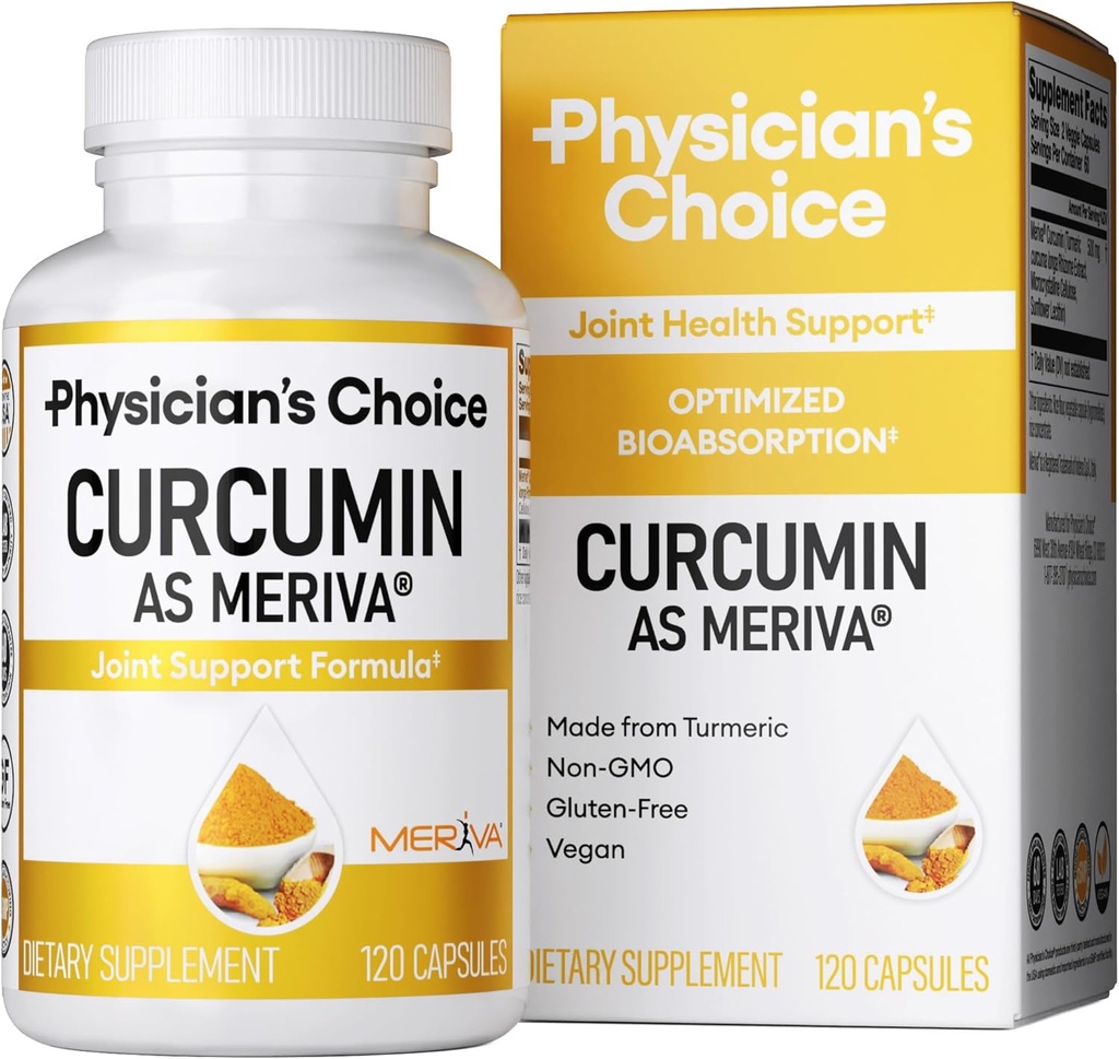 Legens Curcumin Meriva 500 - Klinisk studert - Bedre absorpsjon enn ordinær curcumin kosttilskudd - vitenskapelig undersøkt felles støtte - 120 kapsler