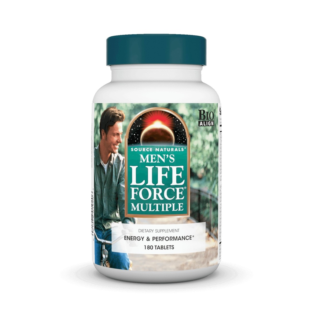 Kilde Naturals Mens Life Force Multi Daily Multivitamin & Immune Helse Supplement - 13 essensielle vitaminer, næringsstoffer og mineraler - 180 tabletter