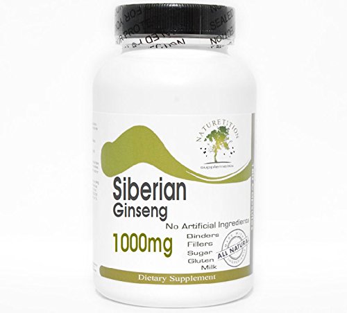 Siberian Ginseng 1000mg ~ 100 kapsler - Ingen additiver ~ Naturlig kosttilskudd