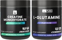PURE ORIGINAL INGREDIENTS L-Glutamin & Kreatin Monohydrat pulver Bundle, Øvelse og livsstil, Supplerende pulver