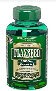 Holland & Barrett Vegetarisk Flaksfrø Linfrøolje 60 Kapsler1000mg/Omega-3,6&9