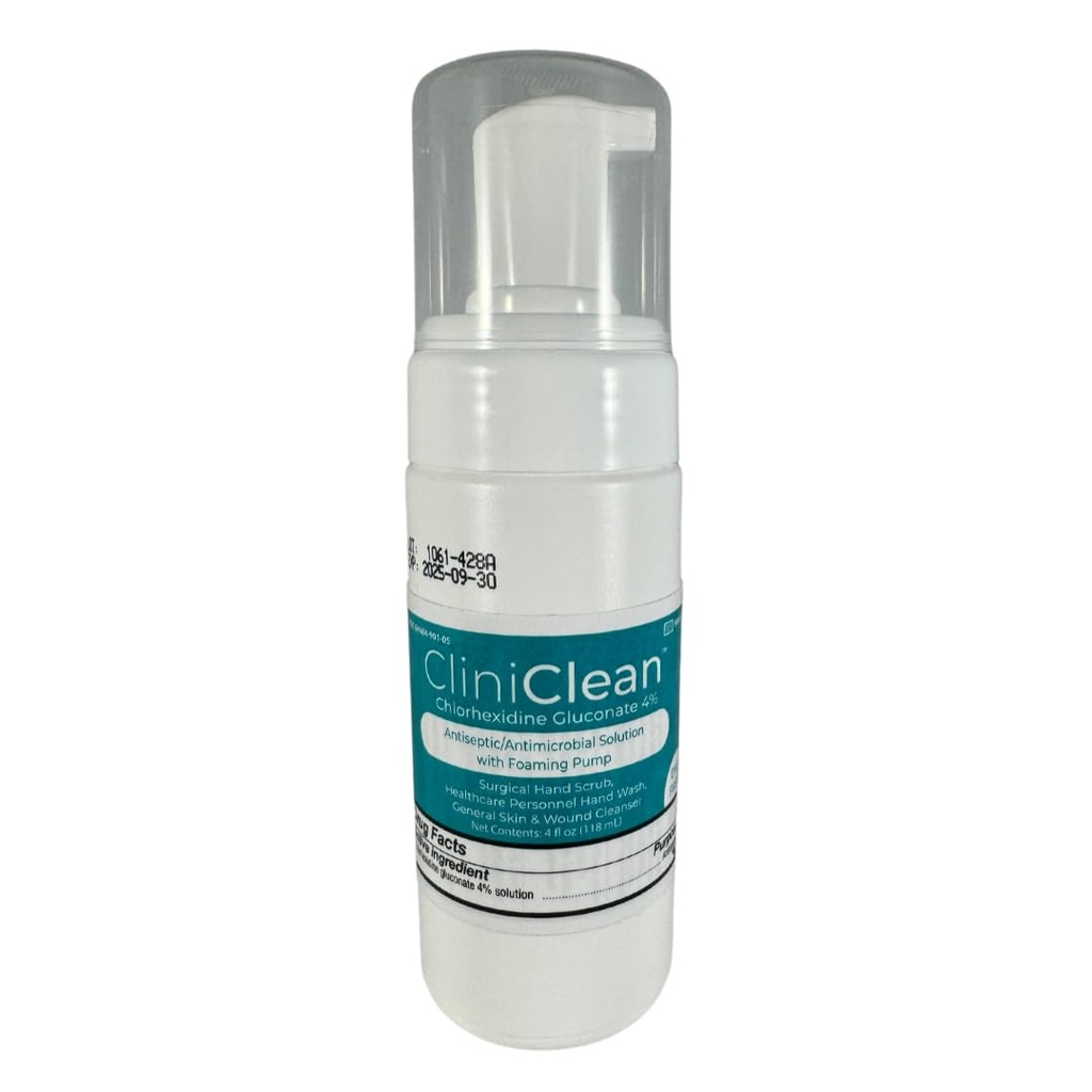 Versatile, antiseptiske løsning som inneholder klorhexidin glukonat 4% (CHG), Odorless, Dye-free, pasient pre-Op Prep, personlig håndvask, håndskrubb (4oz. Foam-Pump) (1 flaske)