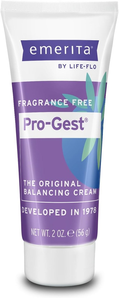 Emerita av Life-flo Pro-Gest Balancing Cream - Progesterone Cream for kvinner - Original Balancing Cream med USP Progesteron fra Wild Yam, Fragrance Free, laget uten parabener, 60-dagers garanti, 2oz