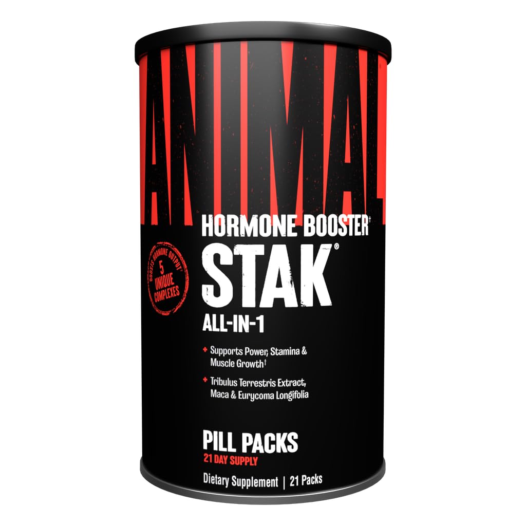 Animal Stak – Komplett naturlig hormon Booster Supplement med Tribulus – naturlig testosteron Booster for atleter – inneholder estrogen blokkere – 1 måneds syklus
