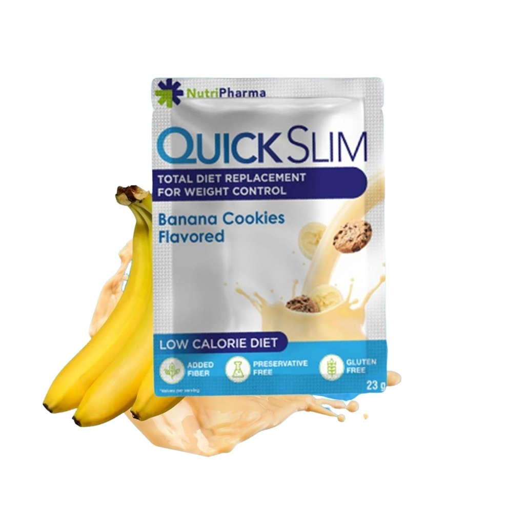Rask Slim høy protein vekttap rister for kvinner og menn, komplett måltid erstatning pulver, lav carb diett rister, intermittent fasting, keto, glutenfri (1 servering, banan informasjonskapsler)