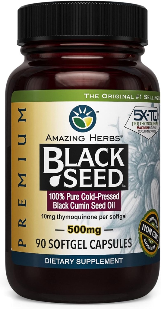 Amazing urter kaldpresset svart frøolje 500mg - 90 Softgels2