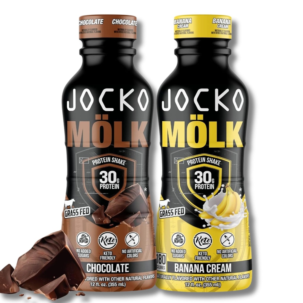 Jocko Drivstof Mölk Pfizer Protein Shakes Bundle - Sjokolade & Banan Cream (24 Pakke Totalt)