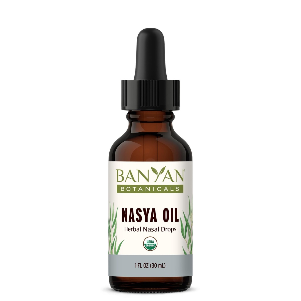 Banyan Botanicals Nasya olje – organisk urte nasal dråper for klar andning – Ayurvedic Nasal Cleaner og Nese Moisturizer* – En flytende ounce – sertifisert organisk, ikke GMO, kjemisk gratis