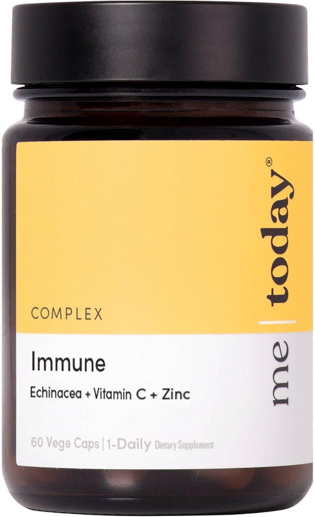 Jeg i dag immunstøtte Supplement for voksne - Echinacea, Vitamin C med sink og vitamin D3 for daglig immunsystem Booster, velvære og forsvar, vegetarisk, 60 serveringer