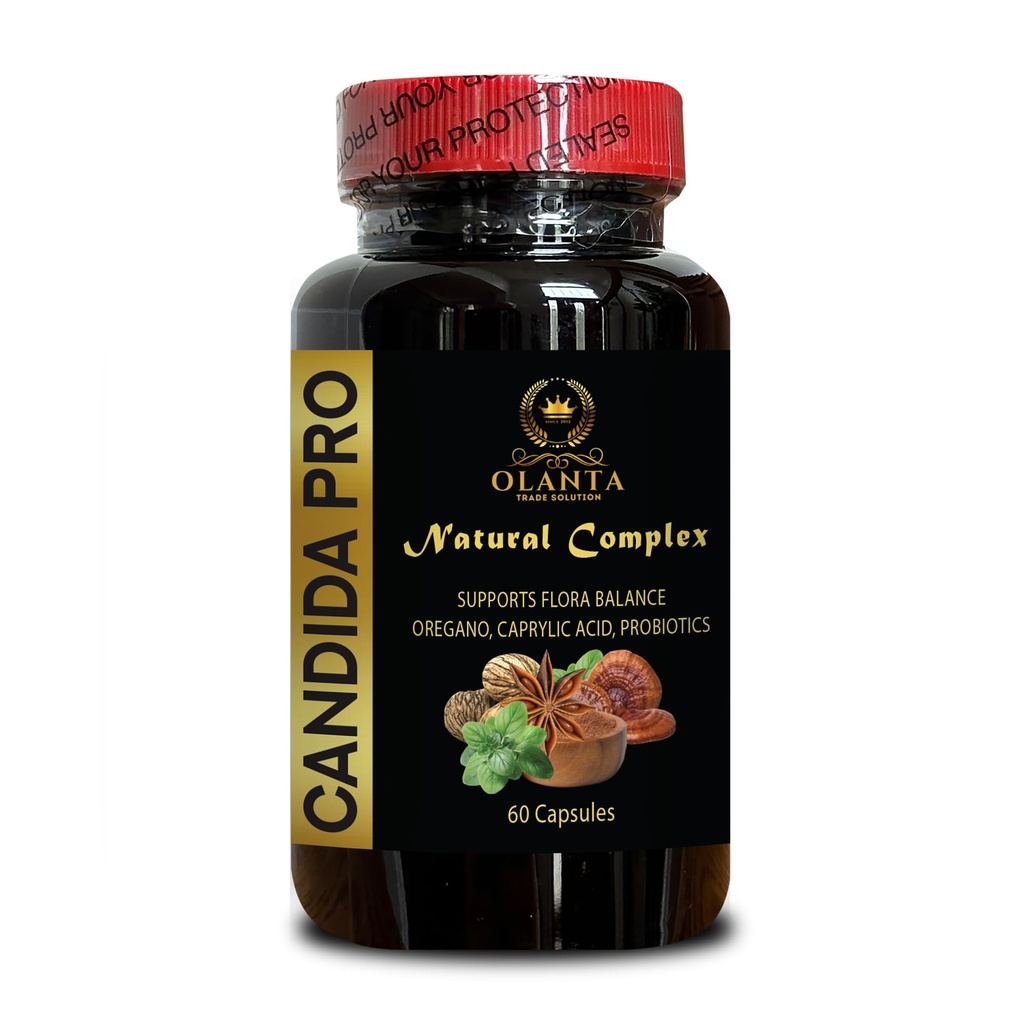 Candida PRO Complex - Reishi Mushroom, Black Walnut, Intestinal Helse & Immune Support, Candida Complex, Candida Cleanse, Botanical Gut Support - 1 Flaske