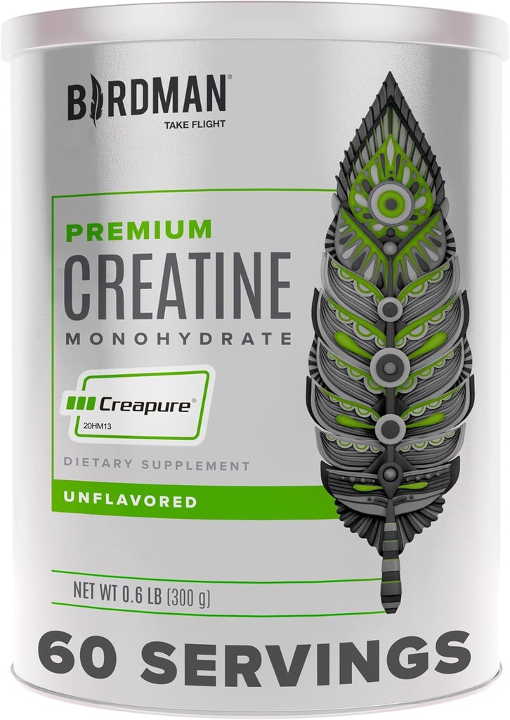 BIRDMAN High-Purity Kreatin Monohydrat Unflavored pulver, pre-Workout, høy ytelse | 300g