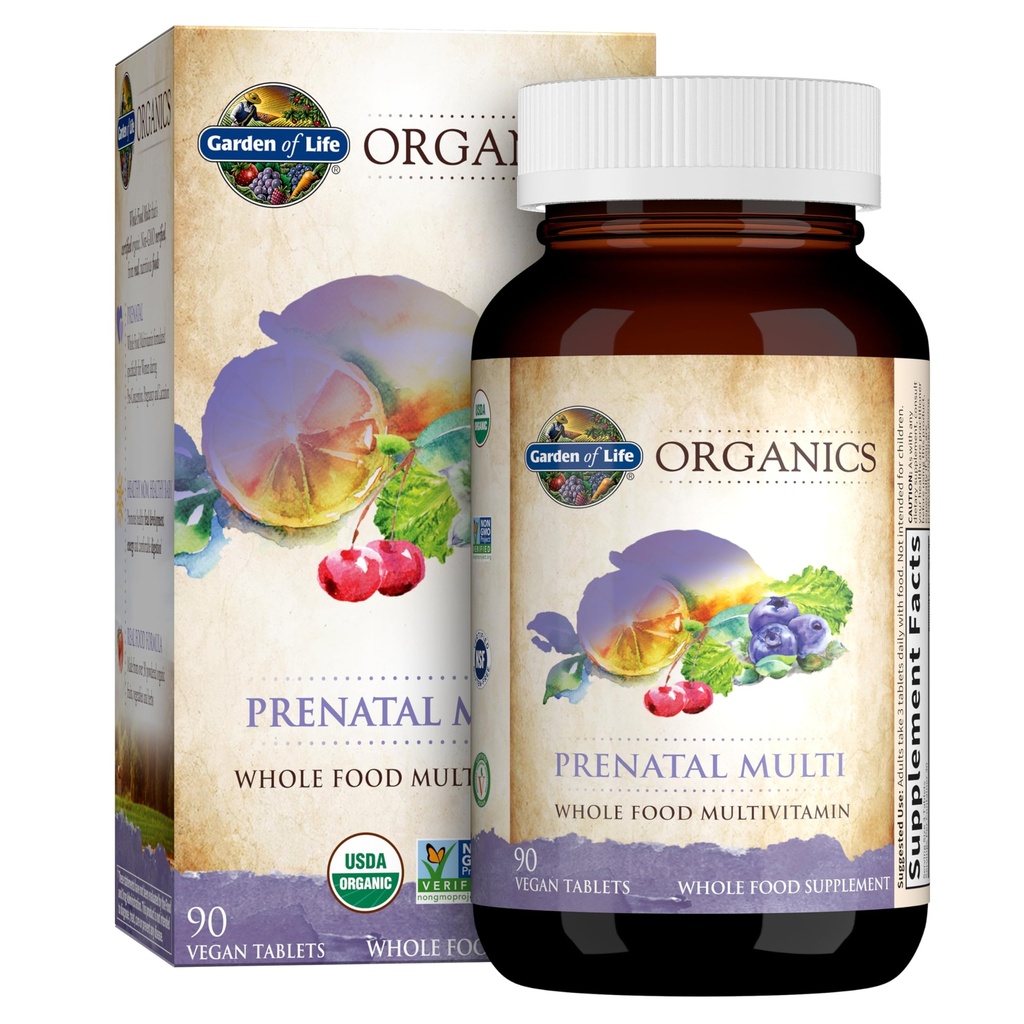 Livshage Økologiske kvinners prenatal multivitamin med vitamin D3, B6, B12, C & jern, Folat for energi og sunn Fetal utvikling - organisk, ikke-GMO, Glutenfri, Vegan, 90 dagers forsyning