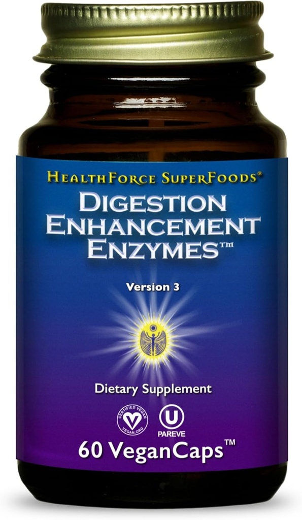 Helseforce SUPERFOODS Digestion Forbedring Enzymer - 60 Vegan Kapsler