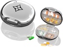 Reise Pill Organizer, Portable Pill Box,Moisture Proof Pill Case, Daglig liten Pill Container å holde vitaminer Fish Oil, for Pocket eller Purse Pill Box Dekorative metall medisinorganisator
