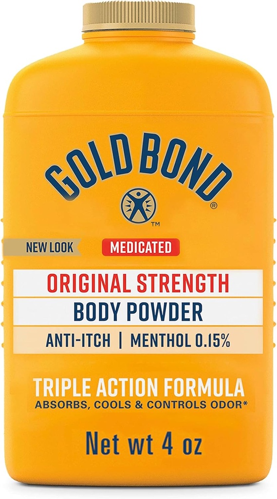 Gull Bond Medisinert Original Styrke Body Powder, 4 oz., Talc-Free, Anti-Tykk, Absorbs & Kjøler