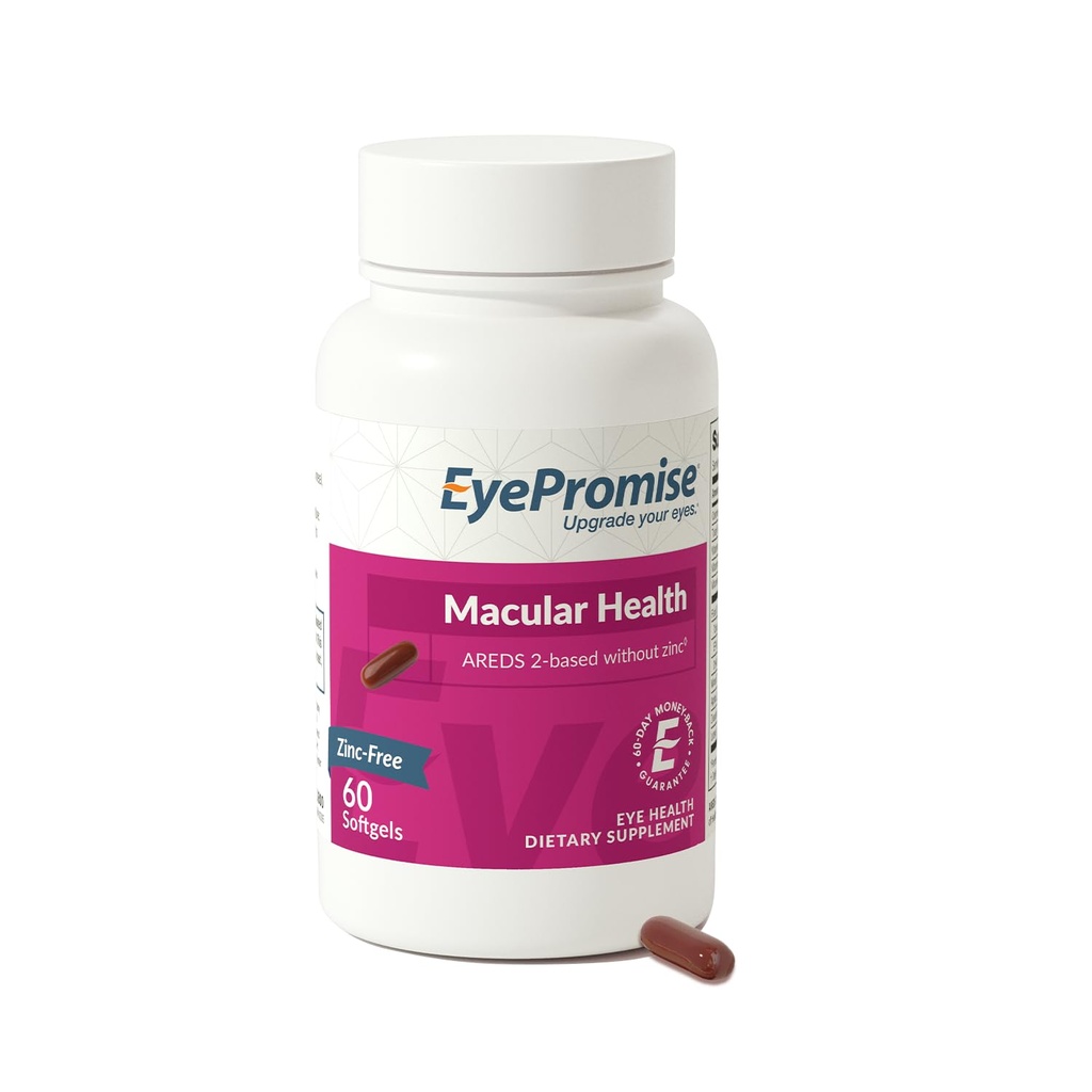 Øyepromise Macular Health Eye Vitamin - 60 Softgels, 30-dagers forsyning - Sink-fri øye helse støtte med Zeaxanthin, Lutein, vitamin C, D & E og Omega 3 Fish Oil