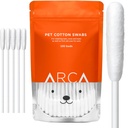 Bomull Swabs for hunder og katter - Cat & Hund øre rengjøring lang bomull swab - ekstra lang pinne, katt og hund øre rengjøring Kit for valper og kjæledyr, multipurpose kjæledyr bomull swabs for ører (100 Buds)