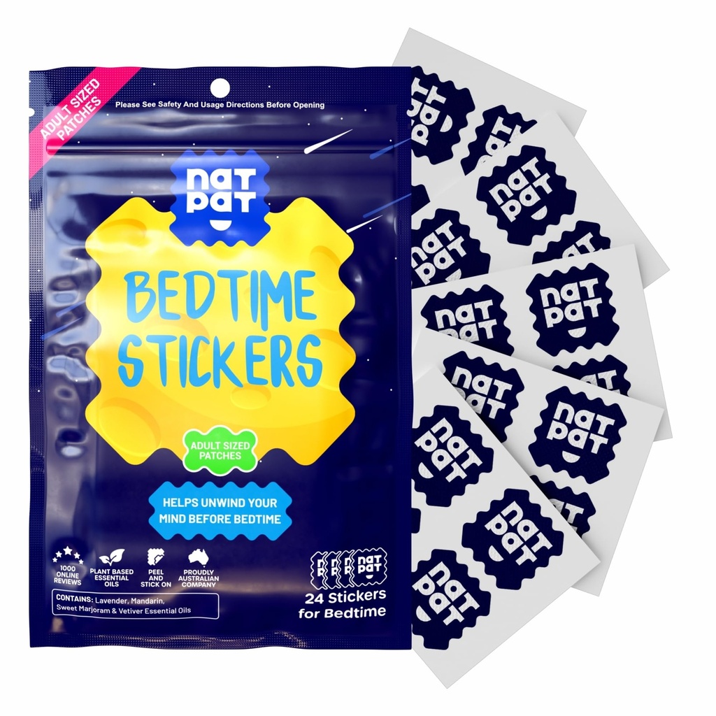 NATPAT Sleepy Patch Sleep Aid Patches - avslappende sengetid klistremerker for voksne - Plantebasert søvn støtte - Drug & Melatonin Gratis sengetid klistremerker - 24 greve