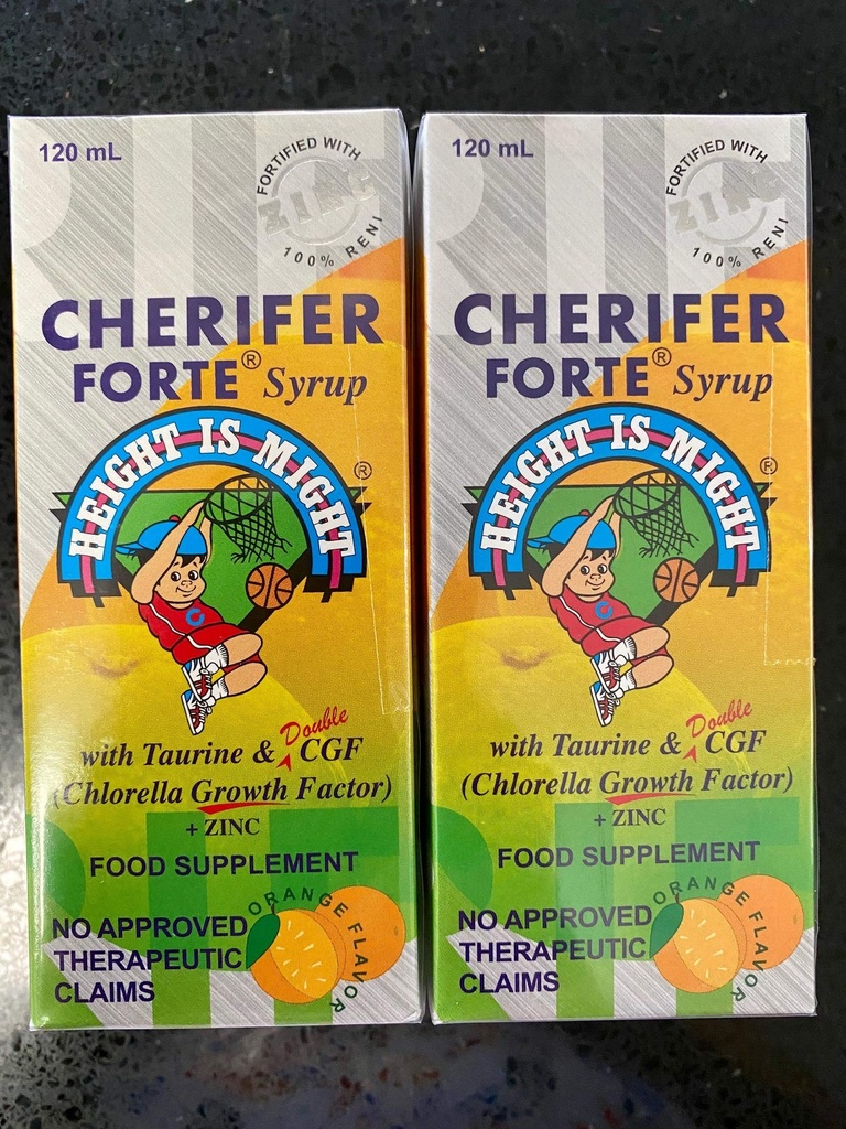 CHERIFER Forte Syrup w/Taurin & Double Chlorella vekstfaktor + Sink 120ml (pakke med 2 flasker)