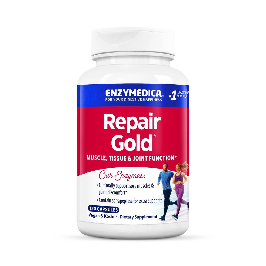 Enzymedica, Repair Gold, Proteolytiske Enzymer, Joint Support Supplement, med Serrapeptase, 120 greve
