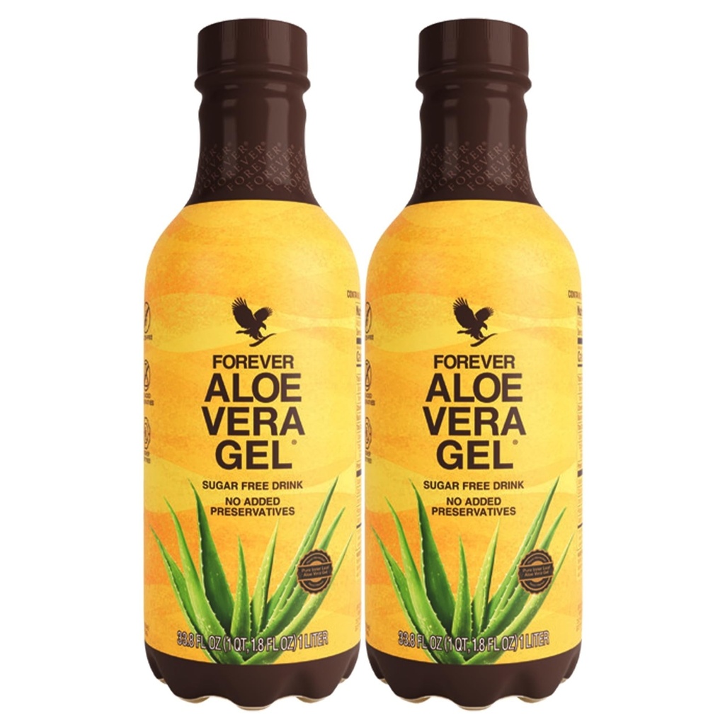 Forever Living - Forever Aloe Vera Gel - 99,7% Pure Inner Leaf Aloe Vera Juice - Preservativ-Free - 33,8 fl oz (Pack of 2)