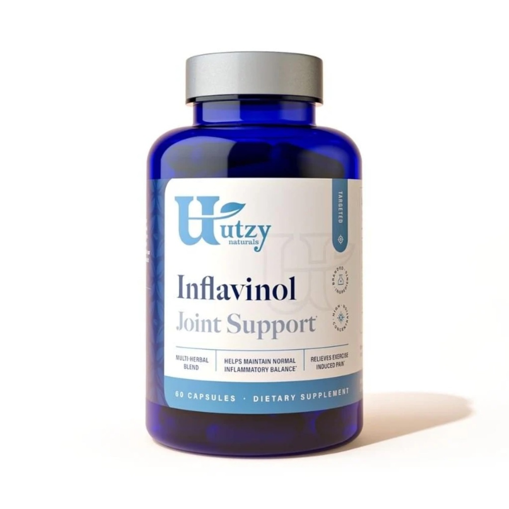 Utzy Naturals Inflavinol | Joint Support Supplement | med Ginger, Devils Claw (med harpagosider), Boswellia Serrata (som Casperome®), & Rosemary (som AquaROX®)