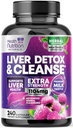 Gentle Liver Cleanse Detox & Repair Formula - Advanced Liver Support Supplement med Silymarin Milk Thistle, Dandelion Root, Artichoke Extract, Turmeric, Choline, & Beetroot - 240 Veggie Kapsler