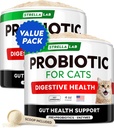 StrellaLab Cat Probiotic pulver - Probiotika for katter med diarrea - Lett å blande pulver - Cat Probiotika for innendørs katter, Helseforsyninger Mattilskudd, Digestiv støtte (8 oz/Pack av 2)
