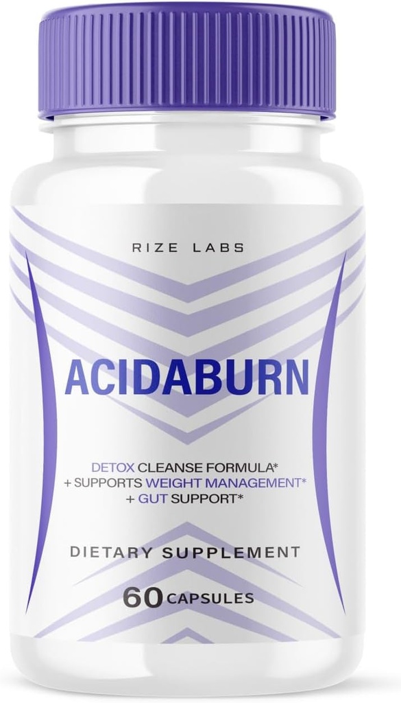 Rize Labs Acidaburn Capsules, avansert pille for sunn vekttap, aktiv livsstil for et bedre liv, maksimal styrke formel (60 kapsler)