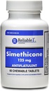 Pålitelig 1 Simetikon 125 mg Anti-Gas 60 Peppermyntetabletter (1 flaske)