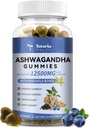 Totaria Sukker Gratis Ashwagandha Fyllte Gummies w/Vitamin D3, Magnesium Glycinate, Rhodiola, Ultra Styrke Ashwa Root Supplementer for kvinner & Wen, for avslapping, energi, Cortisol Gummies