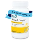 Klaire Labs SFI Health Active B Complex - metylert vitamin B-kompleks med Metyl Folat, B12, B6 og mer - Støtte sunn energi, hjerne, lever og nervefunksjon (60 kapsler)