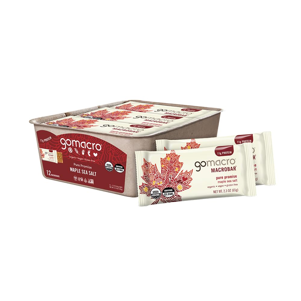 GoMacro MacroBar Organic Vegan Protein Bars - Maple Sea Salt (2.3 Ounce Bars, 12 greve)