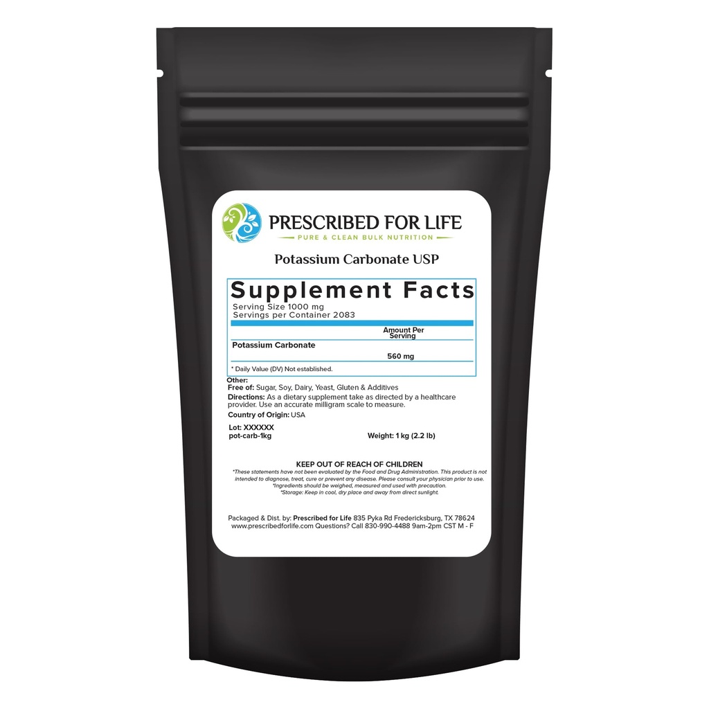 Beskrevet for livskaliumkarbonat pulver, naturlig USP mat potas for planter, såpe, kosttilskudd, og mer, ren bulk kalium pulver (1kg / 2.2lb)