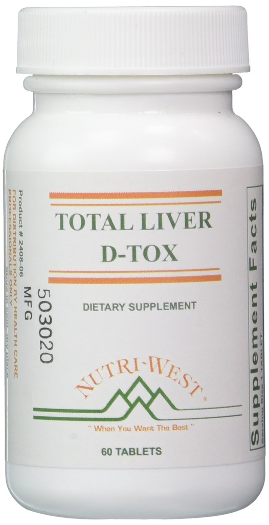 Nutri-West Total Liver D-Tox - 60 tabletter, hvit